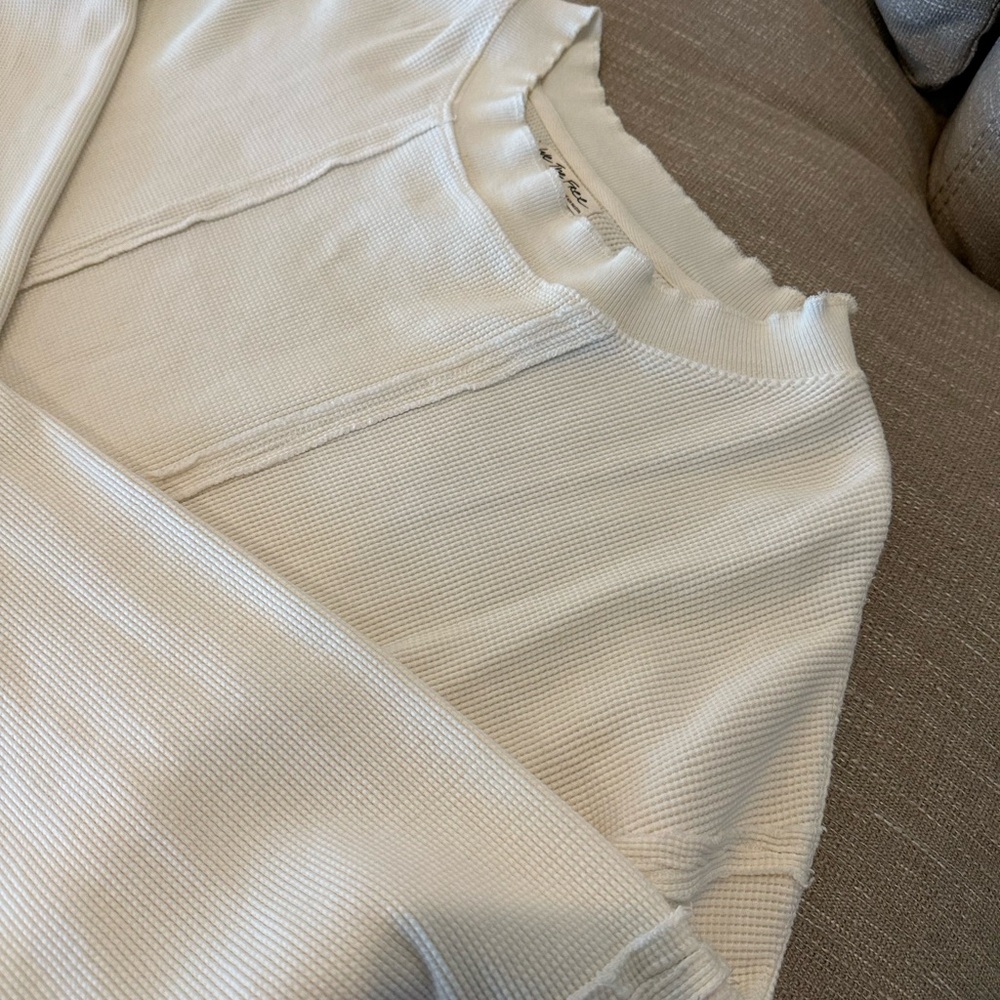 Free People Cream Ribbed Pullover - Picture 5 of 10